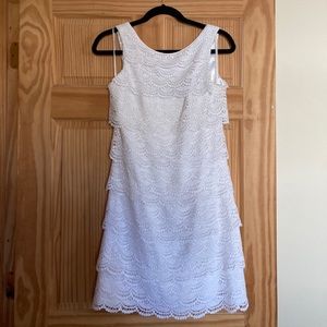 White house black market dress with scalloped lace